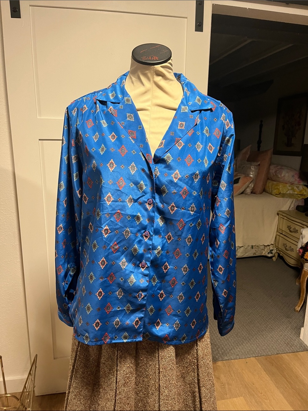 Pretty Vintage 90’s Royal Blue Blouse